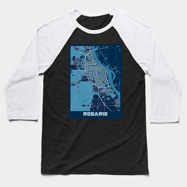 Rosario - Argentina Peace City Map Baseball T-Shirt by tienstencil